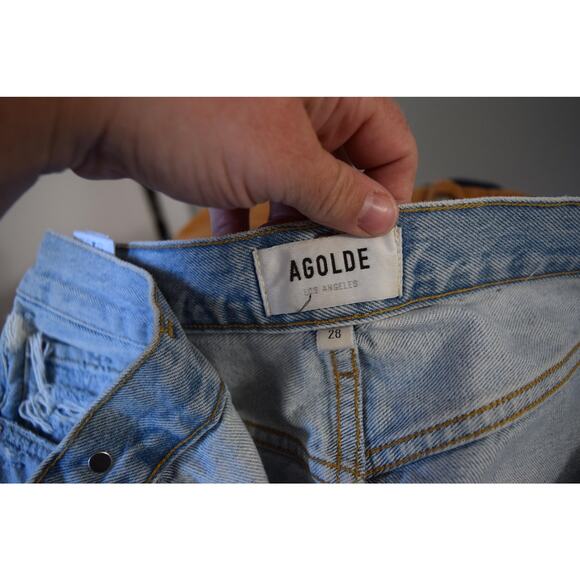 AGOLDE Jeans Womens 28 Light Blue 90's Mid Rise Loose Fit Jeans Snapshot LIght - Picture 3 of 5